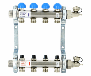 Коллекторная группа из нержавеющей стали с балансировочными и термостатическими вентилями